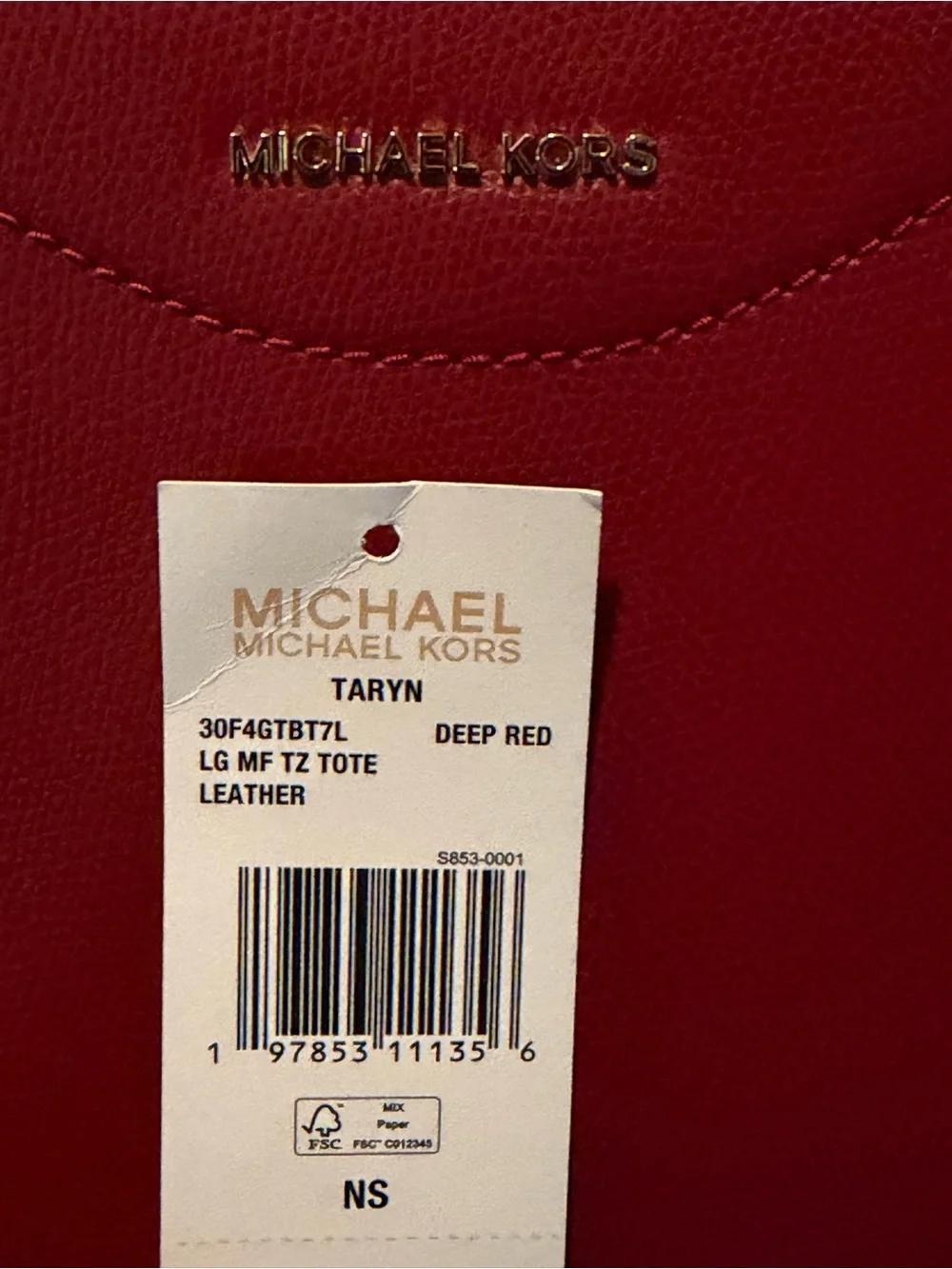 Michael Kors Cherry Red Taryn Leather Tote